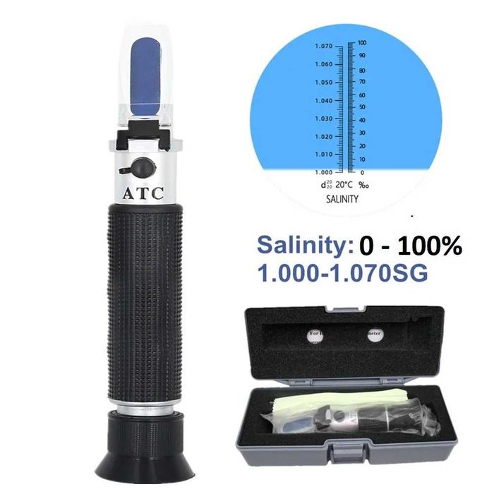 Рефрактометър за солна концентрация 0-100% водна соленост рефрактомер