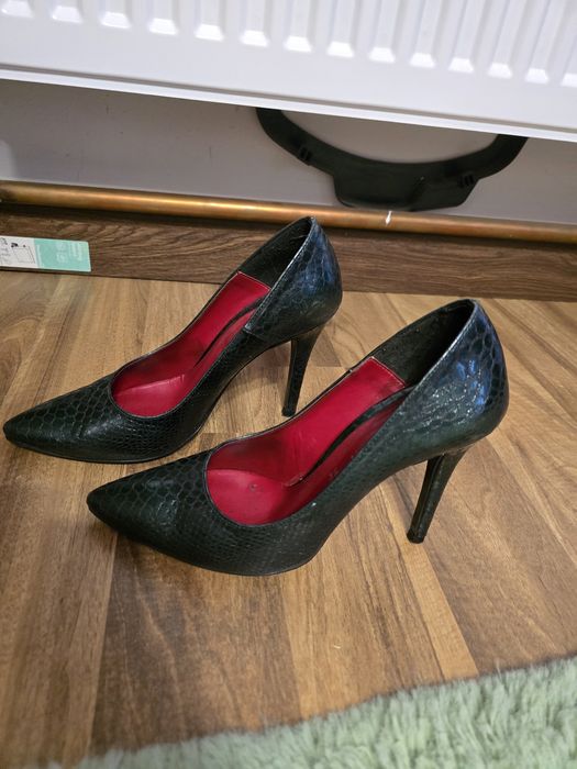 Pantofi verzi model piele sarpe