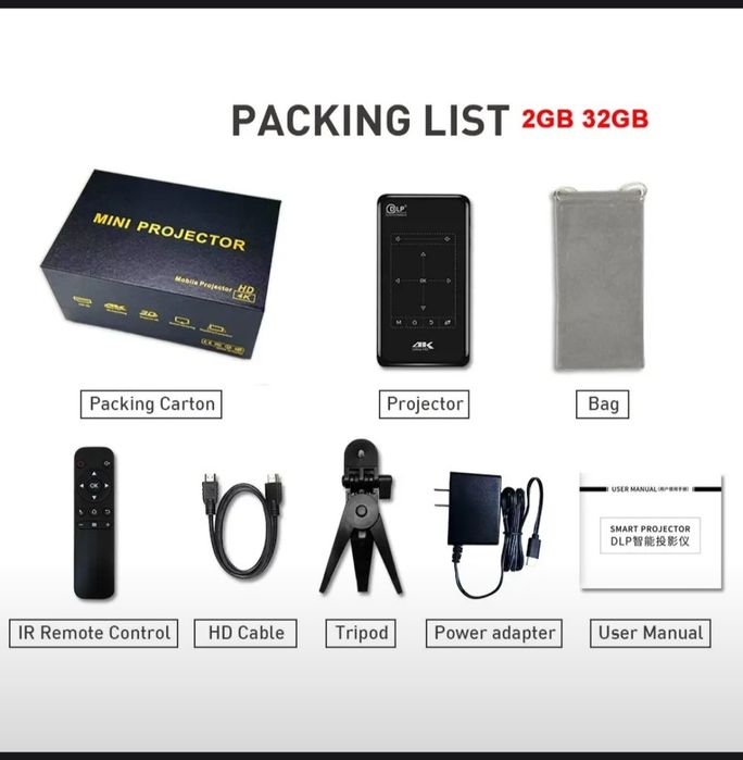 Мини проектор 4K DLP