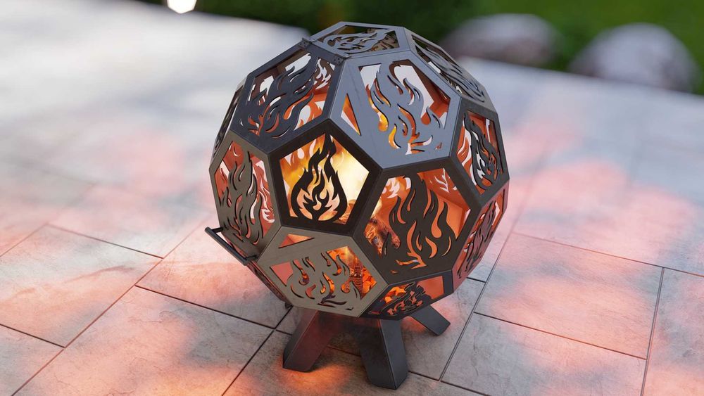 Vatra de foc decorativa, realizata din otel de 3 mm CNC laser