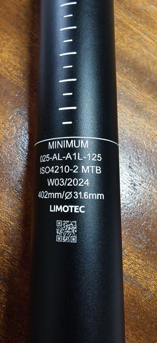 НОВО Колче дропър Dropper за седалка Limotec A1L 31.6/125мм Gold