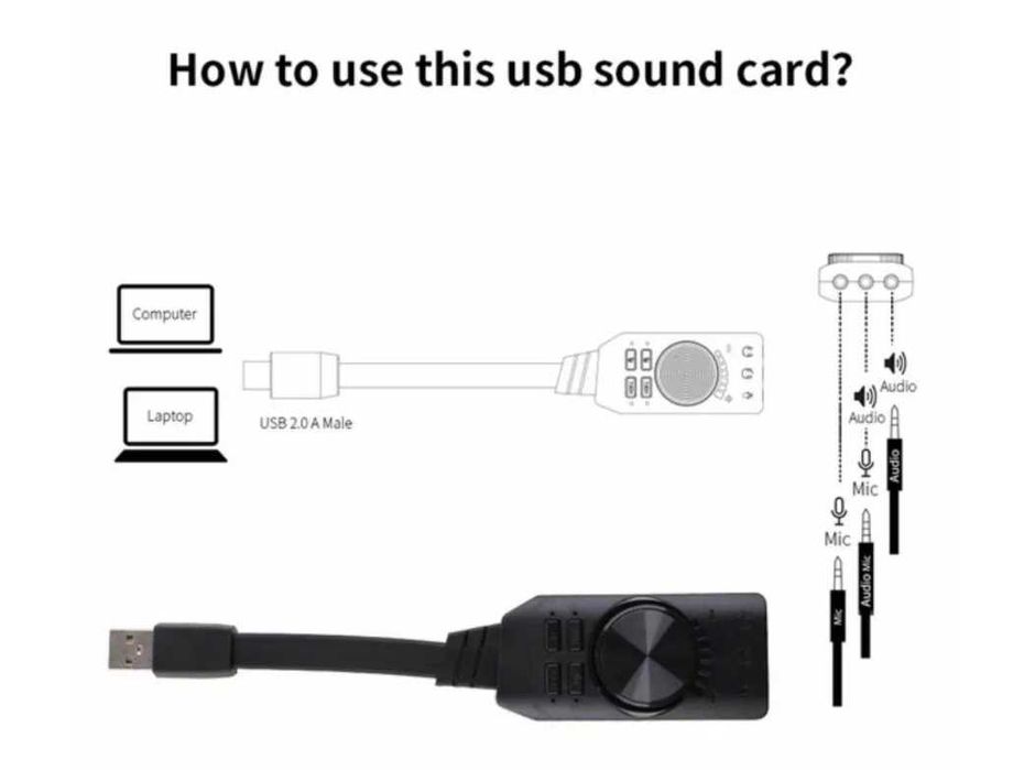 Внешнияя звуковая карта 7в1 USB доставка