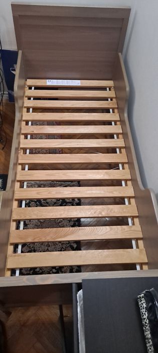 Pat copii IKEA SUNDVIK 90X170 cm maro+ saltea