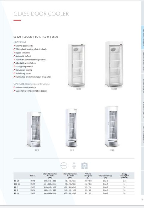 Vitrină refrigerare cu o ușă / Profesionala