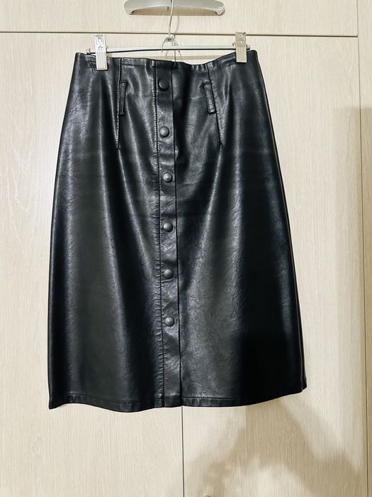 Платье-пиджак с экокожой