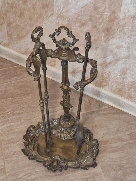 Месингов сет за камина в стил барок