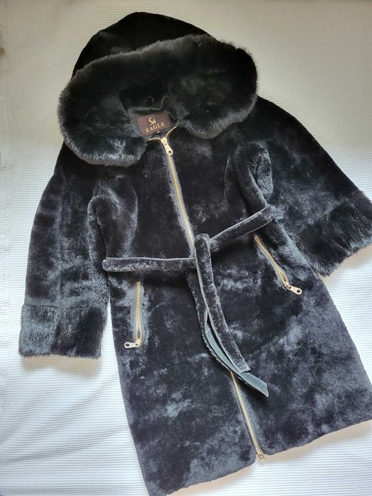 Шуба мутон с норкой
