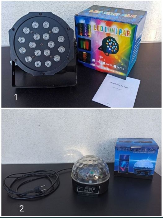 Led flat par light 18x1w rgb disco party ball 6x3w accesorii camera