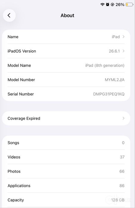 Ipad8 128gb 2022yil  A2429