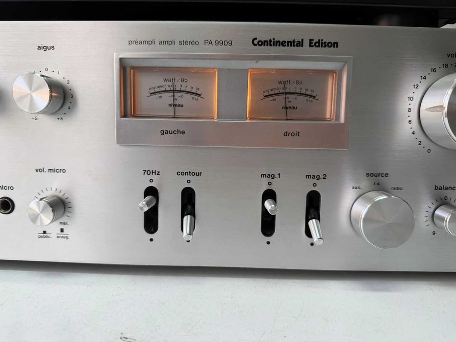 Continental Edison PA 9909 Amplificator Vintage Statie cu VU-metre ACE