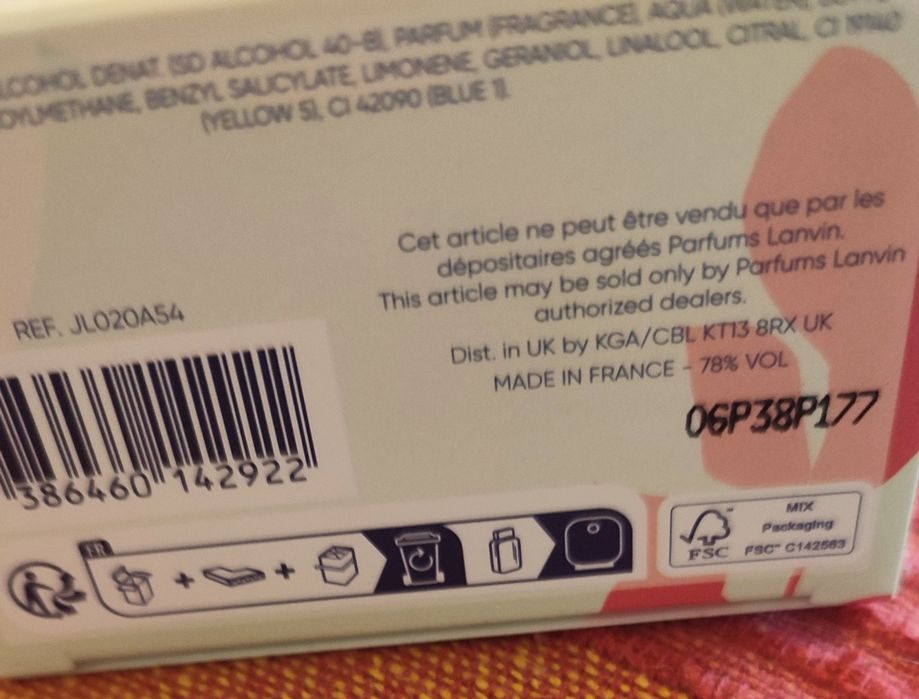 Parfum Les fleures de Lanvin sweet jasmine