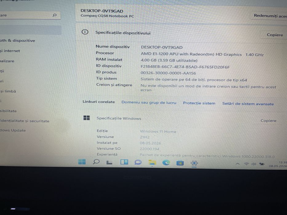 Se vinde urgent Leptop Compaq.