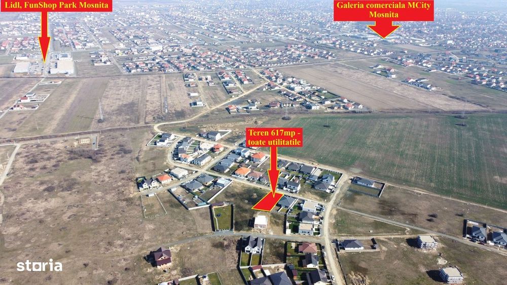 Teren 617 mp în Moșnița Nouă – toate utilitățile, locație excelentă!