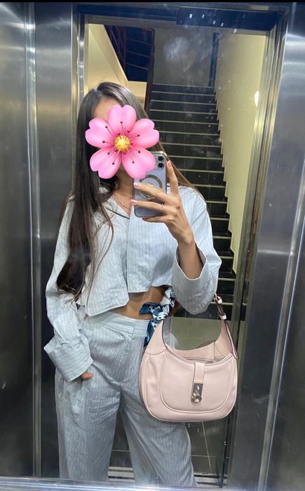 Костюм Zara (панталон + къса риза) XS–S