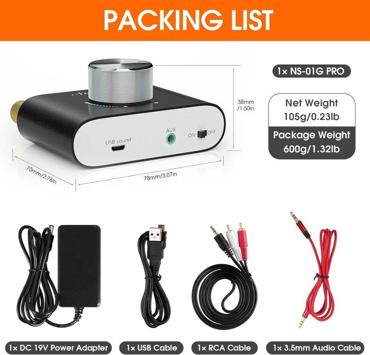 Nobsound Bluetooth 5.0 Digital Power Amplifier – HiFi стерео усилвател