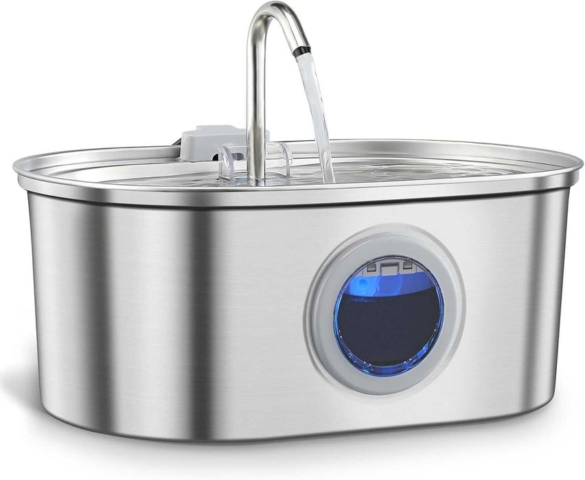 Хипоалергенен! Неръждаем фонтан за вода за домашни любимци 3.2L!Нов!