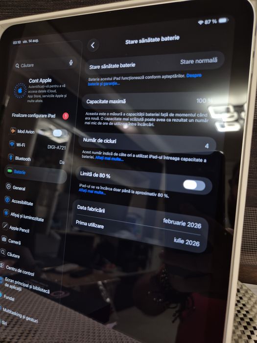 iPad (A16) Generația 11, Silver / Argintie, La Cutie, Garanție 2027, 4 Cicluri,  Ca Nouă