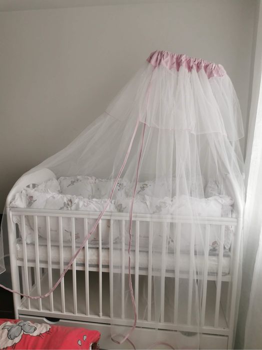 Бебешко легло 60/120 с матрак и балдахин
