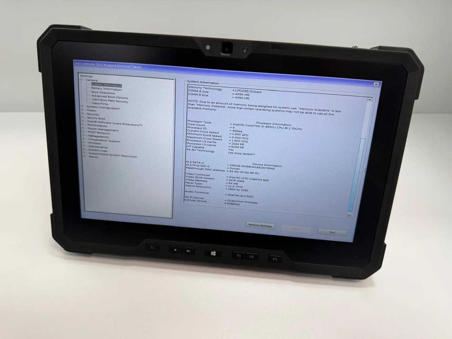 Tableta Latitude 7212 Rugged Extreme Tablet 11.6 inch FHD Touch cu tastatura i5-8350U