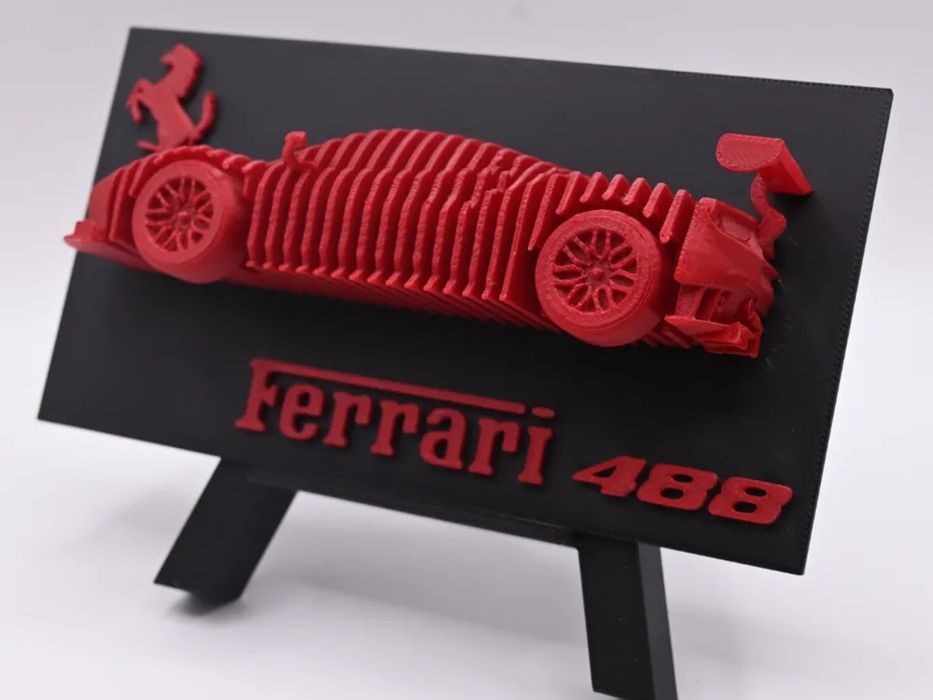 Скулптура на ferrari 488 изработена на 3д принтер