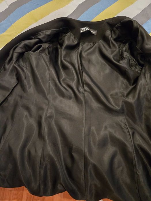 Palton primavara Zara, negru, marime L