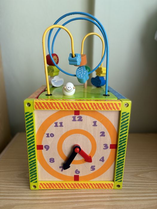 Дървен куб Eichhorn - Игрален център, с активности, образователна игра