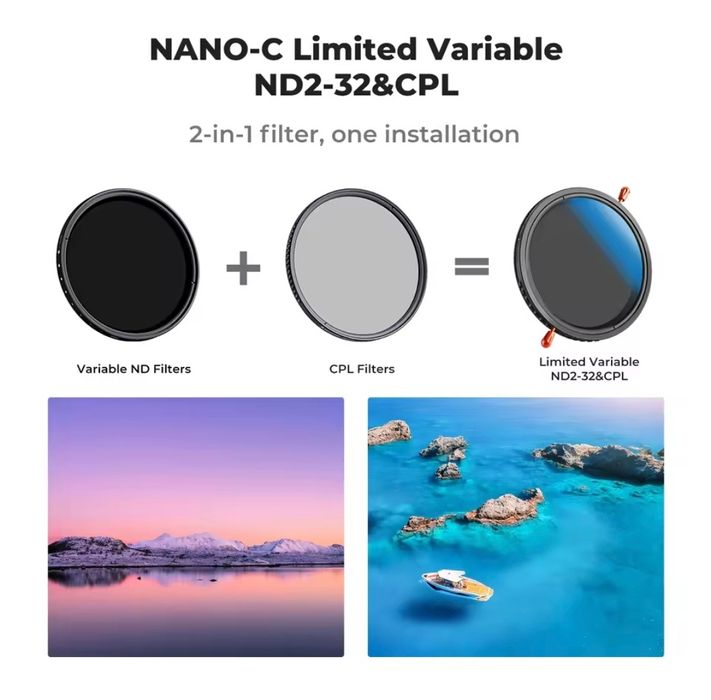 Филтър 2 в 1- CPL и ND K&F Concept 77мм