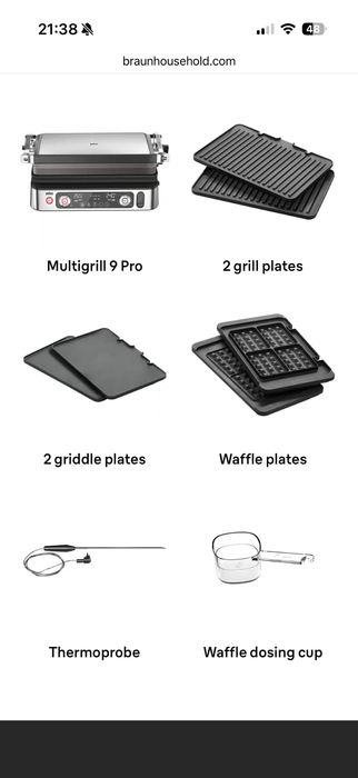 BRAUN MULTIGRILL 9 PRO контактна скара , барбекю , фурна , плочи