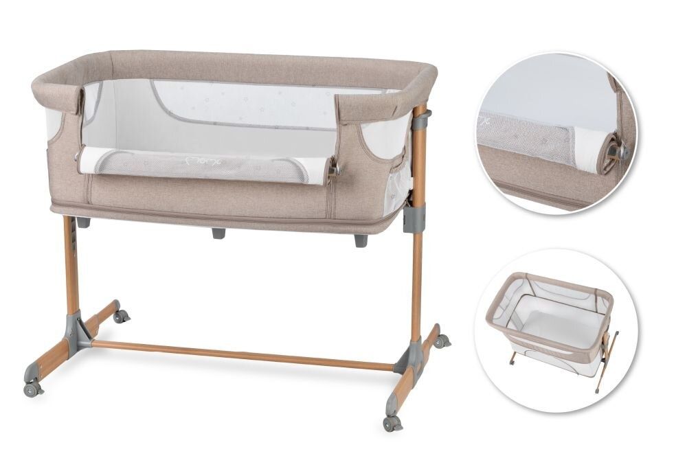 Pat bebe pliabil momi + saltea cocos+ 2 cearceafuri