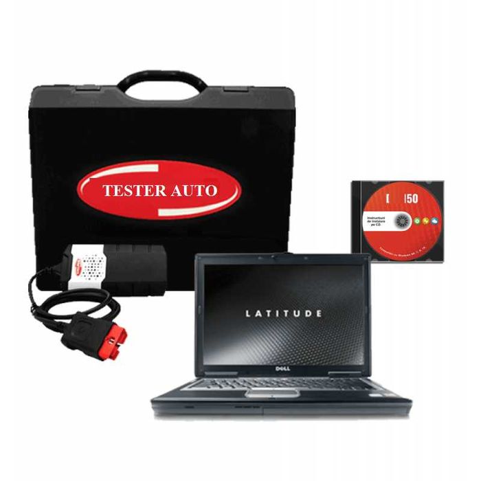 Kit diagnoza auto 12/24V obd2 led bluetooth+laptop full activat, tester auto pentru turisme si camioane in limba romana, totul instalat si activat