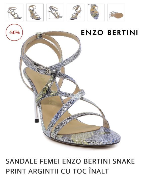 Sandale noi Enzo Bertini 36 piele