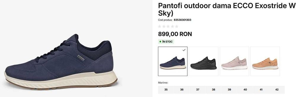 Pantofi piele outdoor dama ECCO Exostride ST1 38 Gore-tex