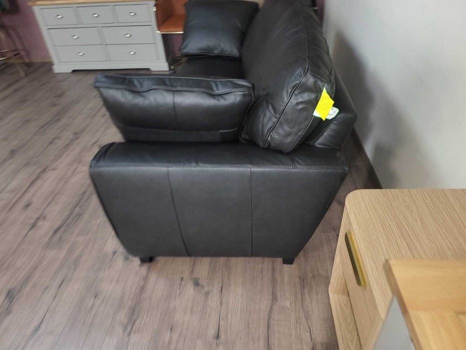 Черен кожен диван тройка Sona