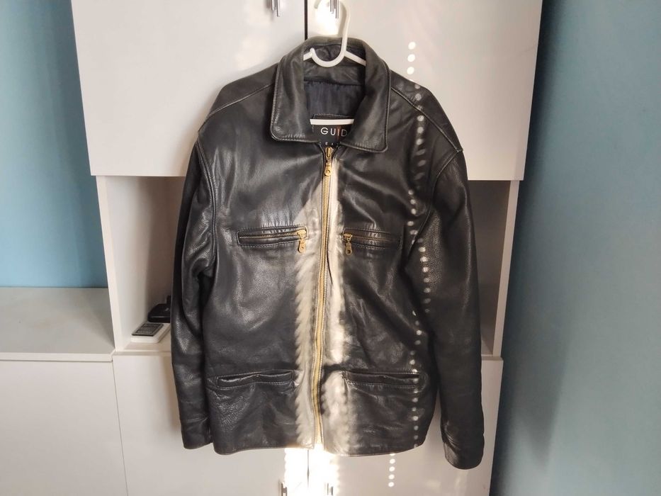 оригинално голямо XL яке шуба от естествена кожа телешки бокс