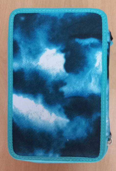 Уникален ученически несесер Seven с три отделения, пълен, НОВ