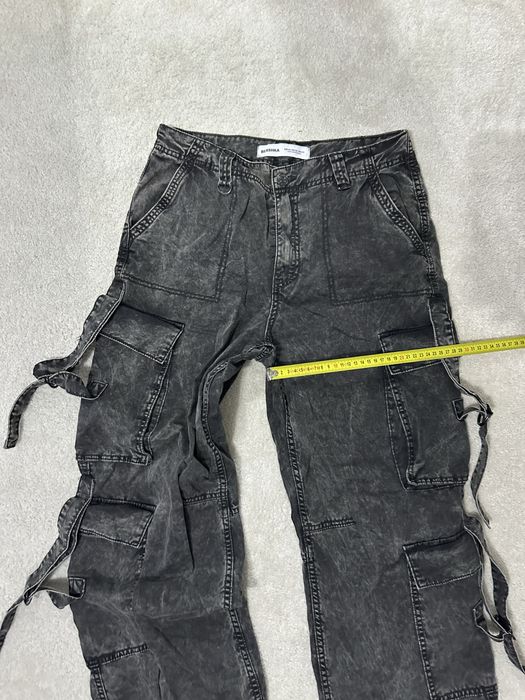 Pantalonii cargo Bershka acid wash - mult baggy