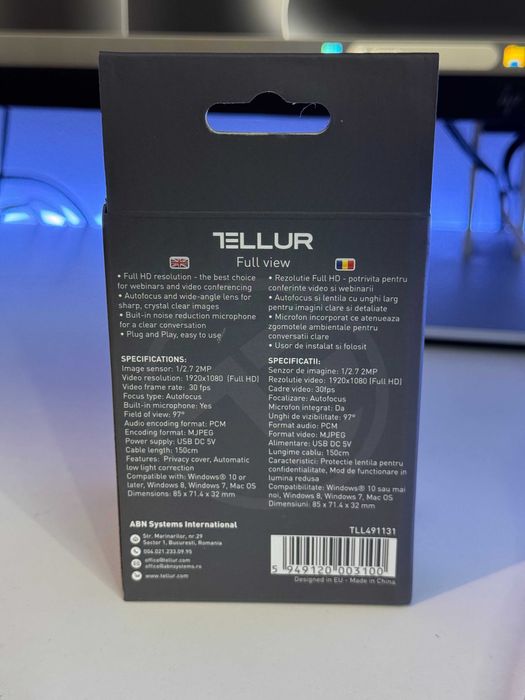 Camera Web Tellur Full HD, 2MP autofocus, microfon, noua sigilata