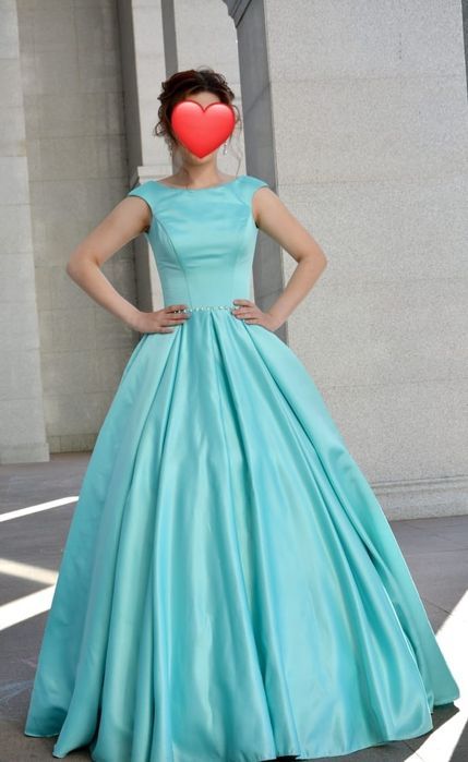 Вечернее платье бирюзовое