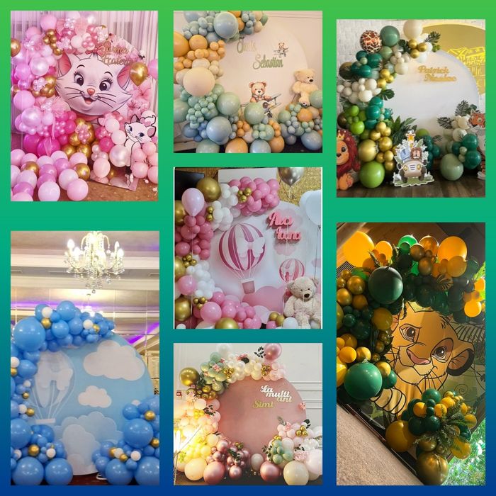 Arcada baloane botez  Aranjamente de masa baloane