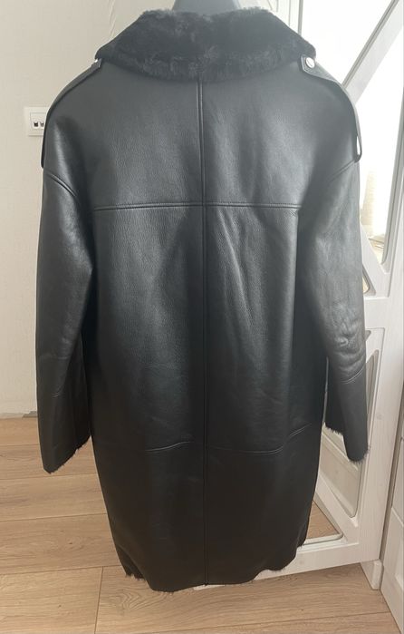 Дубленка черная натуральная б/у