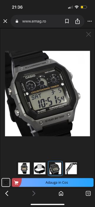 Ceas Casio original iluminator 100m