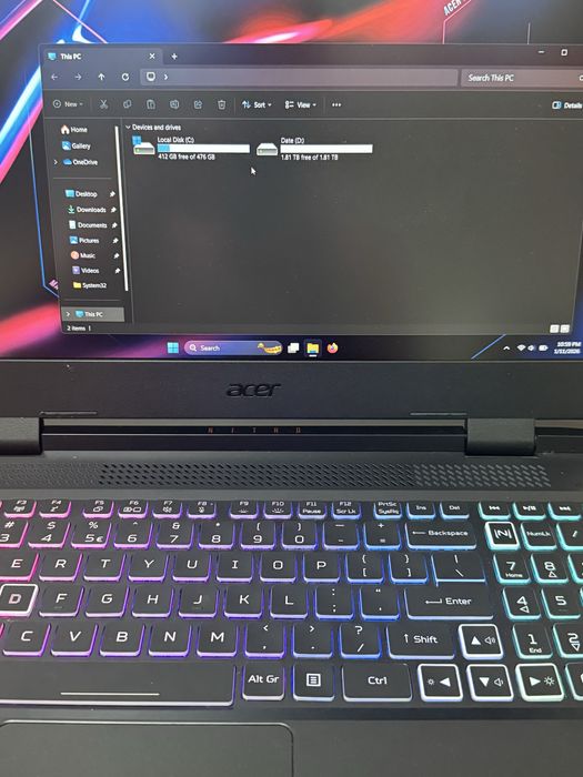 RTX 4060 de 8 GB cu Power 140w i5-12500H Acer Nitro NOU RAM  32GB DDR5