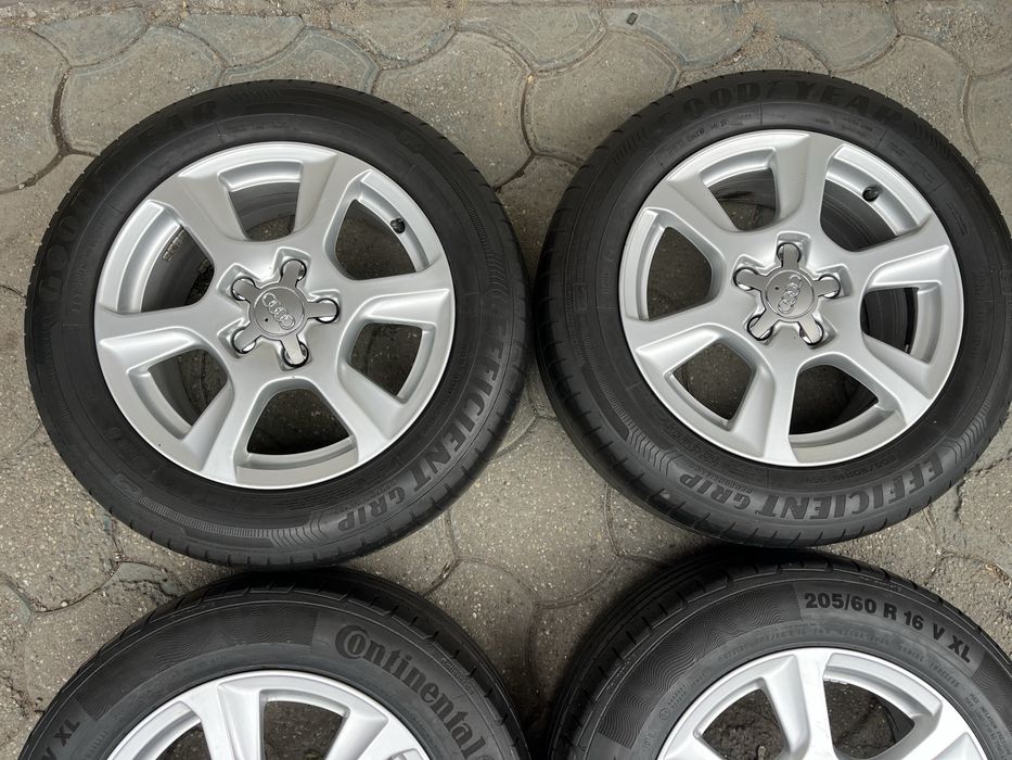 Jante aliaj 5x112mm, anvelope vara 205/60 R16, Audi A4 B8, B9, A6 C6