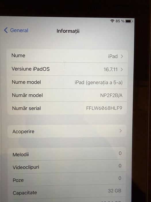 Ipad 5 th generation A1823 ideal pentru copii  / baterie 2,3 zile
