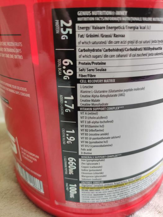 Proteine Genius Nutrition iWhey 2000g / 2kg – Căpșuni (Nou, Sigilat)