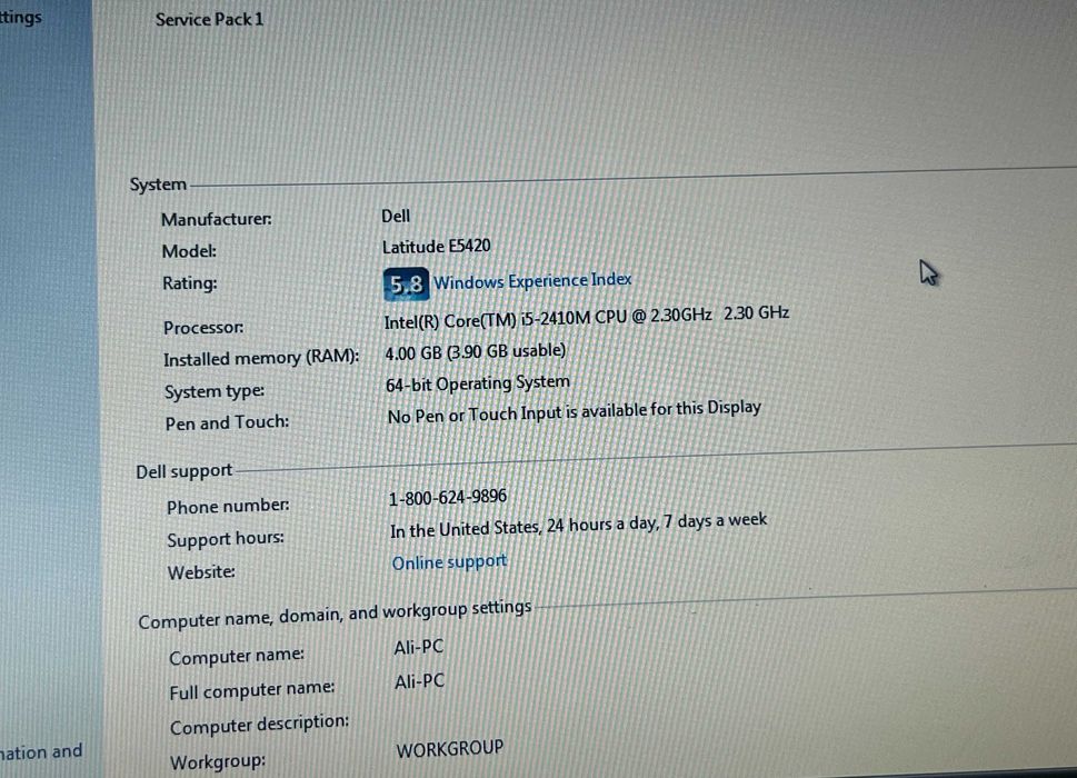 Laptop Dell Latitude E5420 Intel Core i5 4GB RAM Fără încărcător