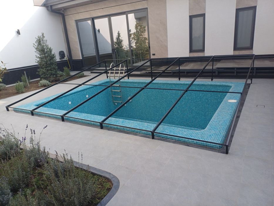 Банер баннер бассен бассейн навес сварка тент установка киламиз оптим