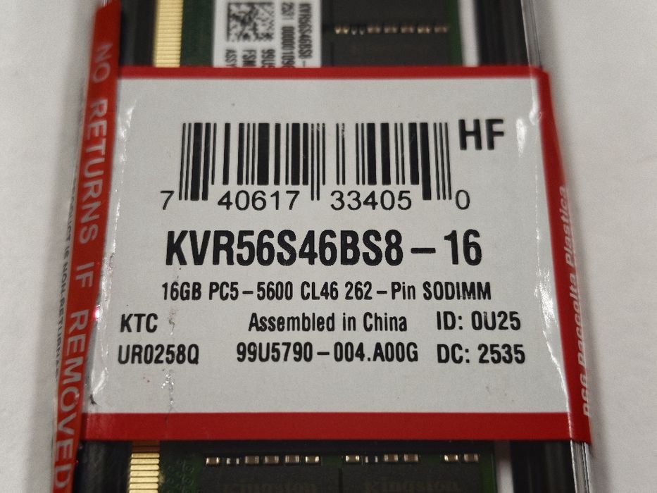 16GB DDR 5 5600 RAM SO-DIMM Kingston