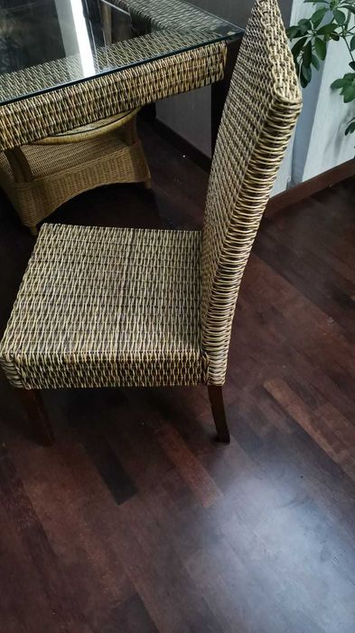 scaun dining ratan bambus lemn masiv terasa gradina