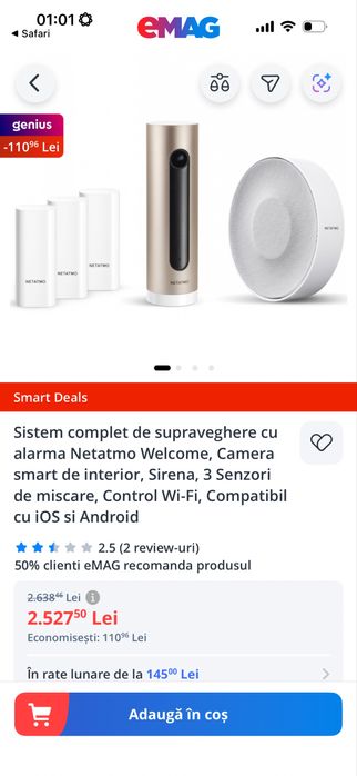 Camera video Netatmo Welcome Apple Homekit indoor